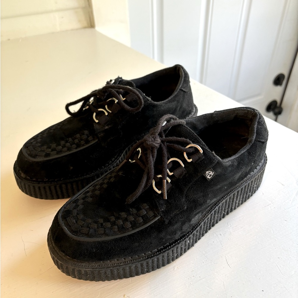 T.U.K. black suede creepers